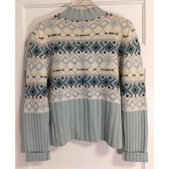 Vtg Neiman Marcus Cashmere Sweater Wn XL Lambswool Angora Fair Isle Icelandic - Picture 4 of 9